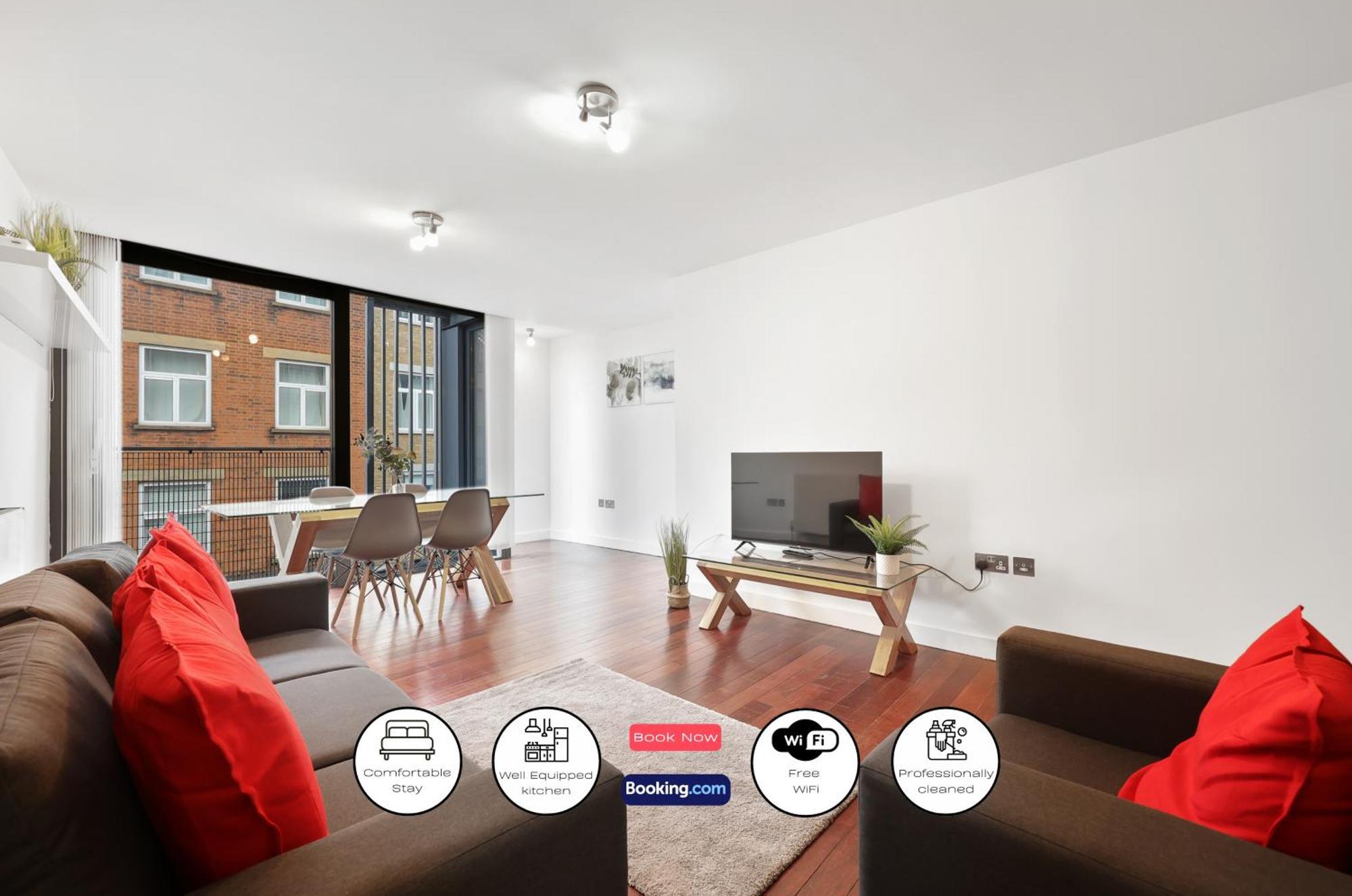 2 Bedroom Short Term & Flexible Renting Shoreditch With Free Wifi & Balcony * Londra